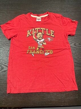 HOMAGE Red San Francisco Kittle Kids Graphic Tee